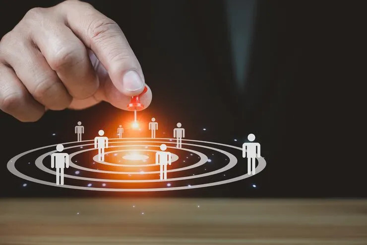 Business People Pin Selection Business Target Groups Target Customer