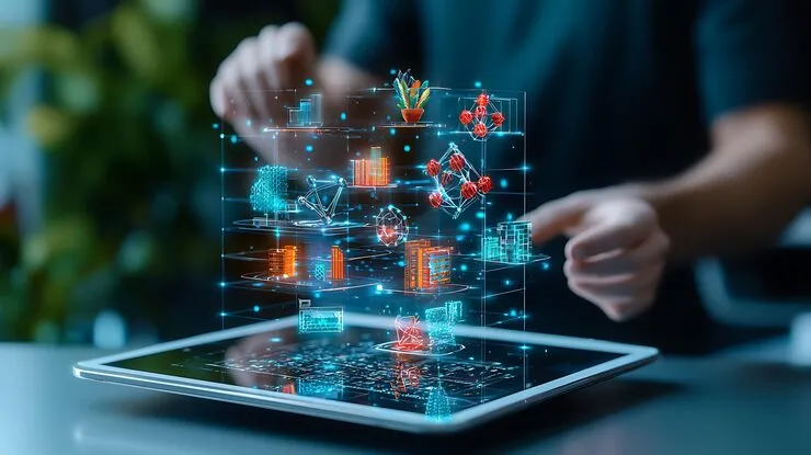 Depiction Person Browsing Online Store Tablet Choosing